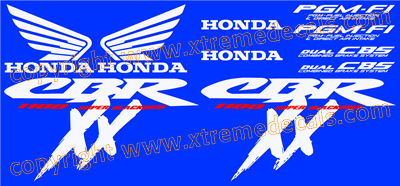 Complete Honda Blackbird XX 1100 Decal Set 1999 Model